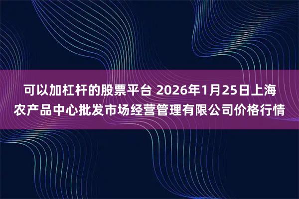 可以加杠杆的股票平台 2026年1月25日上海农产品中心批发市场经营管理有限公司价格行情